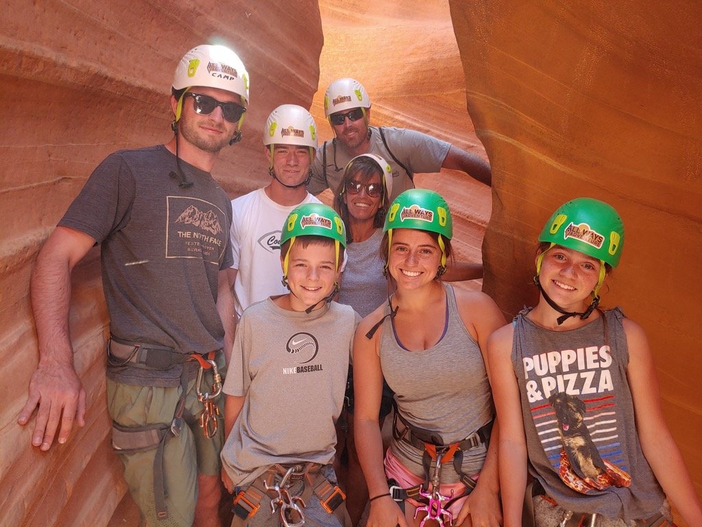 Family canyoneering adventure in East Zion with Kids
