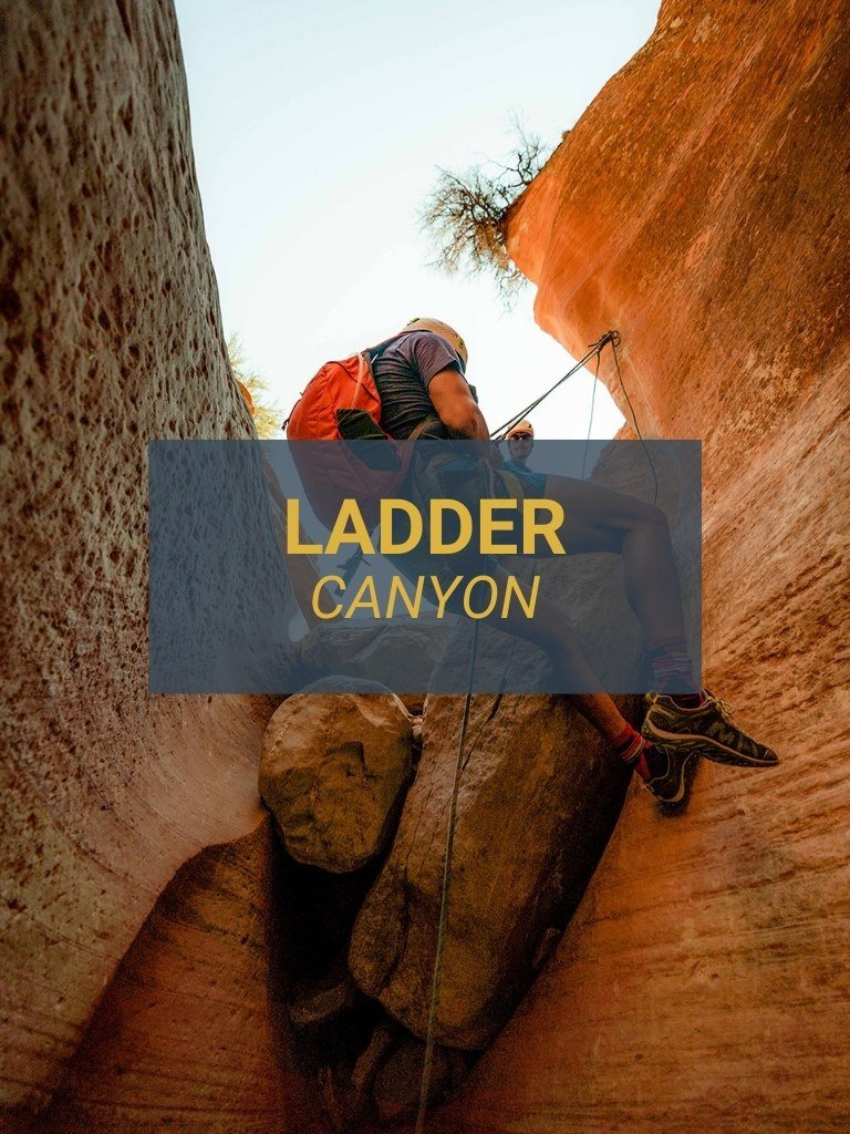 Man rappelling into Ladder Canyon in Southern Utah on an All Ways Adventure Canyoneering trip